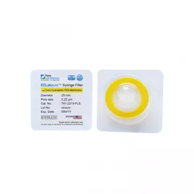 EZlabpure(TM) Hydrophilic PVDF Syringe Filters, 0.45 um Pore Size Membrane, 25 mm, 100/PK