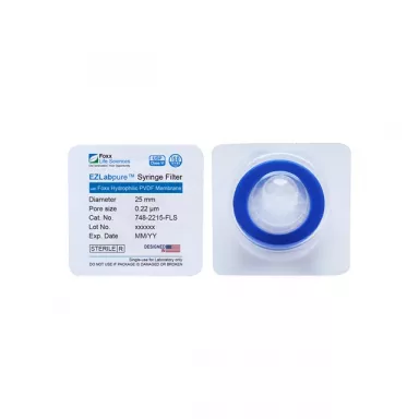 EZlabpure(TM) Cellulose Acetate (CA) Syringe Filters, 0.45 um Membrane, 25 mm,Sterile,100/PK