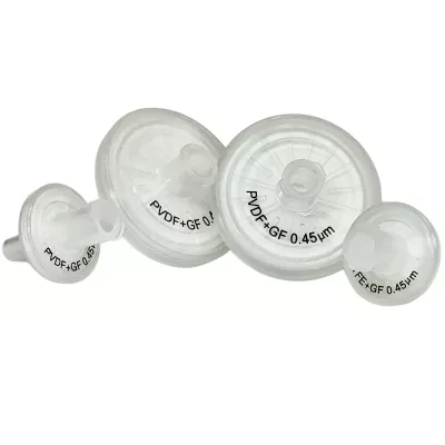 PES Syringe Filter w/ Glass Prefilter, 0.45&micro;m, 13mm, Nonsterile, Luer Lock - 100/Pk