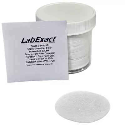 Grade 934-AH&reg; Glass Microfiber Prewashed Filters, 1.5&micro;m, 47mm, TSS/VSS Analysis, 100/Pk