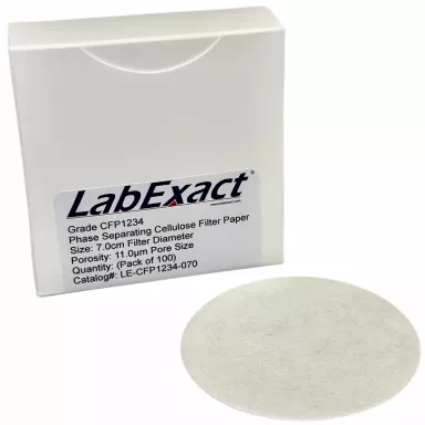 Grade CFP1234 Phase Separating Cellulose Filter Paper, 11µm, 185mm, Silicone-Treated, 100/Pk