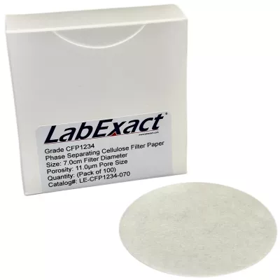 Grade CFP1234 Phase Separating Cellulose Filter Paper, 11&micro;m, 70mm, Fast Flow, 100/Pk