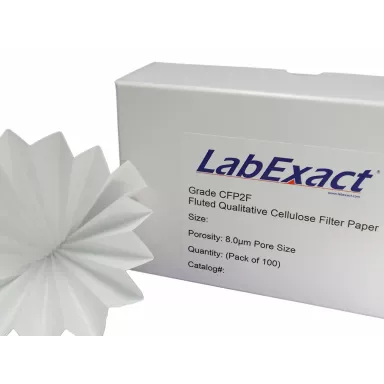 Grade CFP2 Cellulose Filter Paper, Fluted, Qualitative - 8&micro;m, 185mm, 100/pk