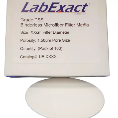 Grade TSS Glass Microfiber Filter, 1.5&micro;m, 110mm, EPA 2540C/2540D Suspended Solids, 100/Pk