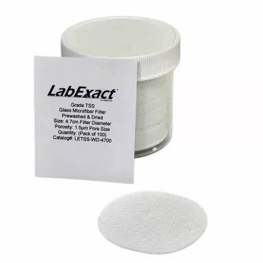 Grade TSS Glass Microfiber Filter, Prewashed, 1.5&micro;m, 90mm, Binderless, EPA 2540 C/D/E, 100/Pk