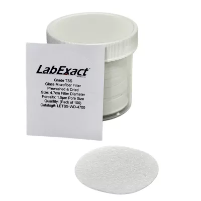 Grade TSS Glass Microfiber Filter, Prewashed, 1.5&micro;m, 90mm, Binderless, EPA 2540 C/D/E, 100/Pk