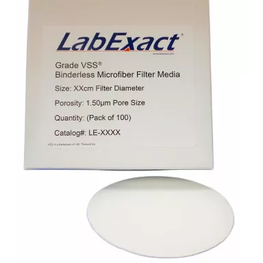 Grade VSS Glass Microfiber Filter, 1.5&micro;m, 24mm, Binderless, Volatile Suspended Solids, 100/Pk